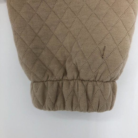 Twik by Simons Diamond Quilted tan Pullover Cropped Sweatshirt NWT SP - Picture 13 of 15